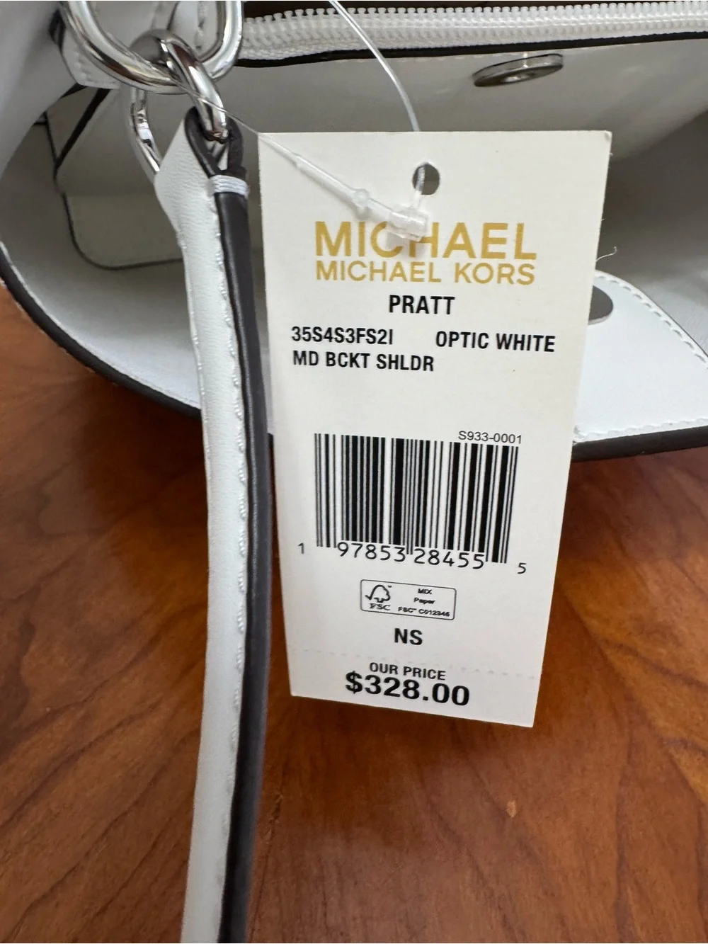Michael Kors White Saffiano Leather Shoulder Bag